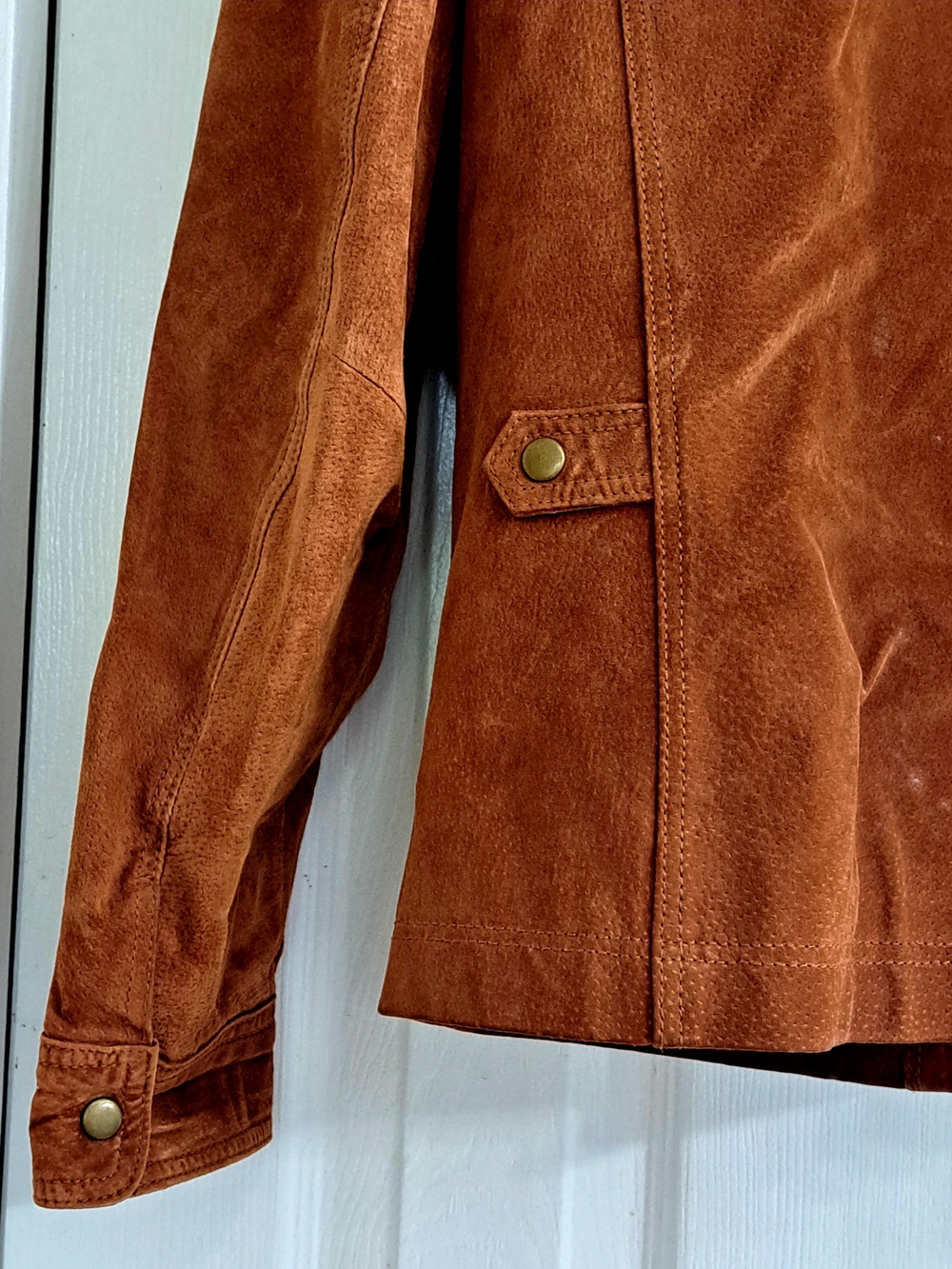 Coldwater Creek Rust Brown Suede Jacket Shacket Snaps Collared
